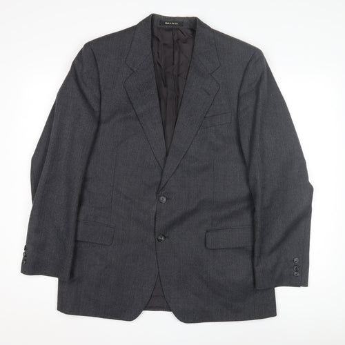St Michael Men's Grey Wool Blazer, Size M, Classic Style