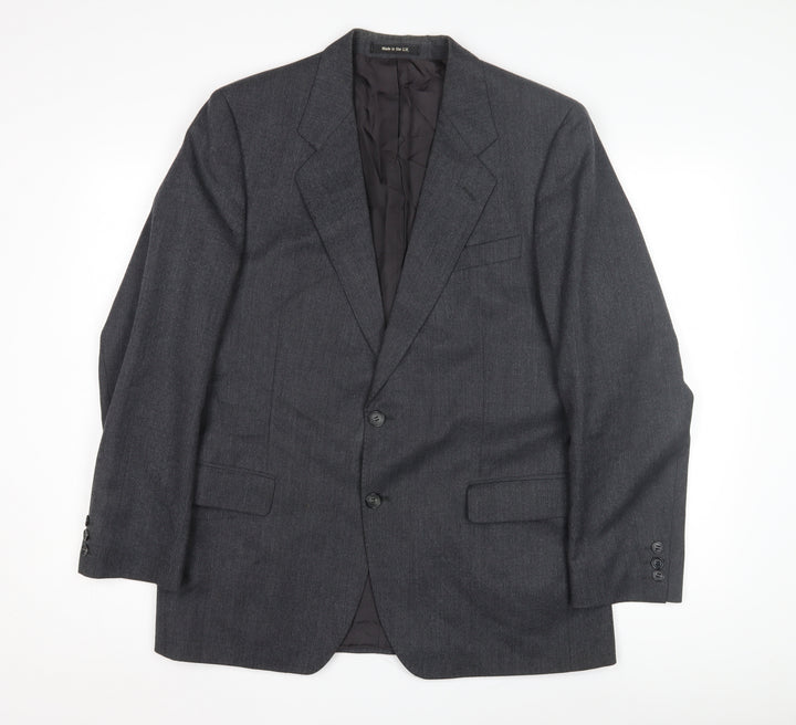 St Michael Men's Grey Wool Blazer, Size M, Classic Style
