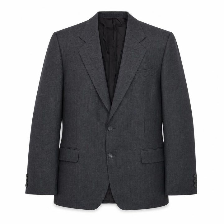 Front view of St Michael Men's Grey Wool Blazer, size M, Classic Style