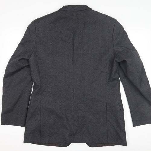 St Michael Men's Grey Wool Blazer, Size M, Classic Style
