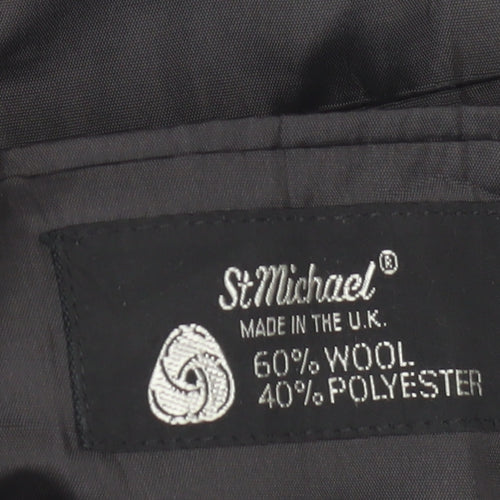 St Michael Men's Grey Wool Blazer, Size M, Classic Style
