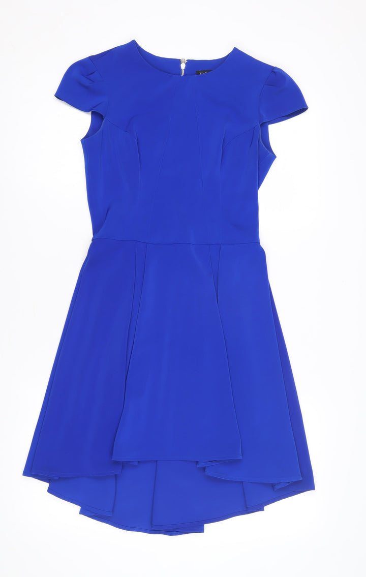 Topshop Women's Blue Fit & Flare Dress Size 6