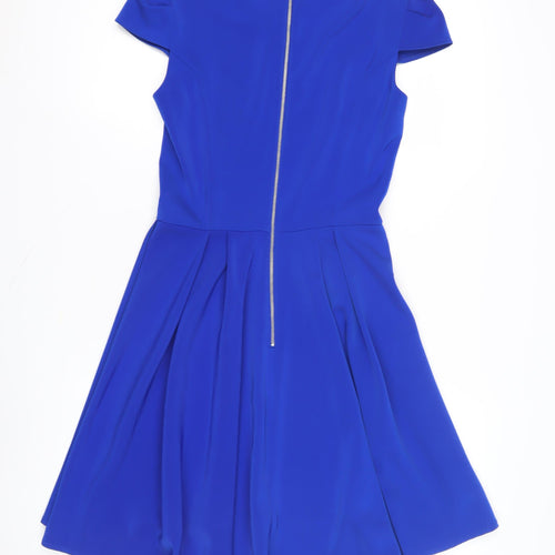Topshop Women's Blue Fit & Flare Dress Size 6