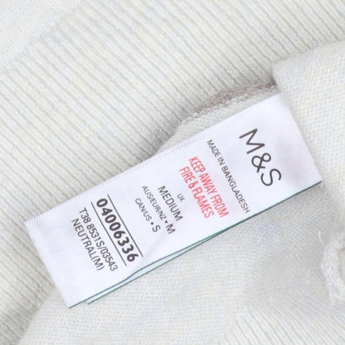Marks and Spencer Women's Beige Striped Pullover - M