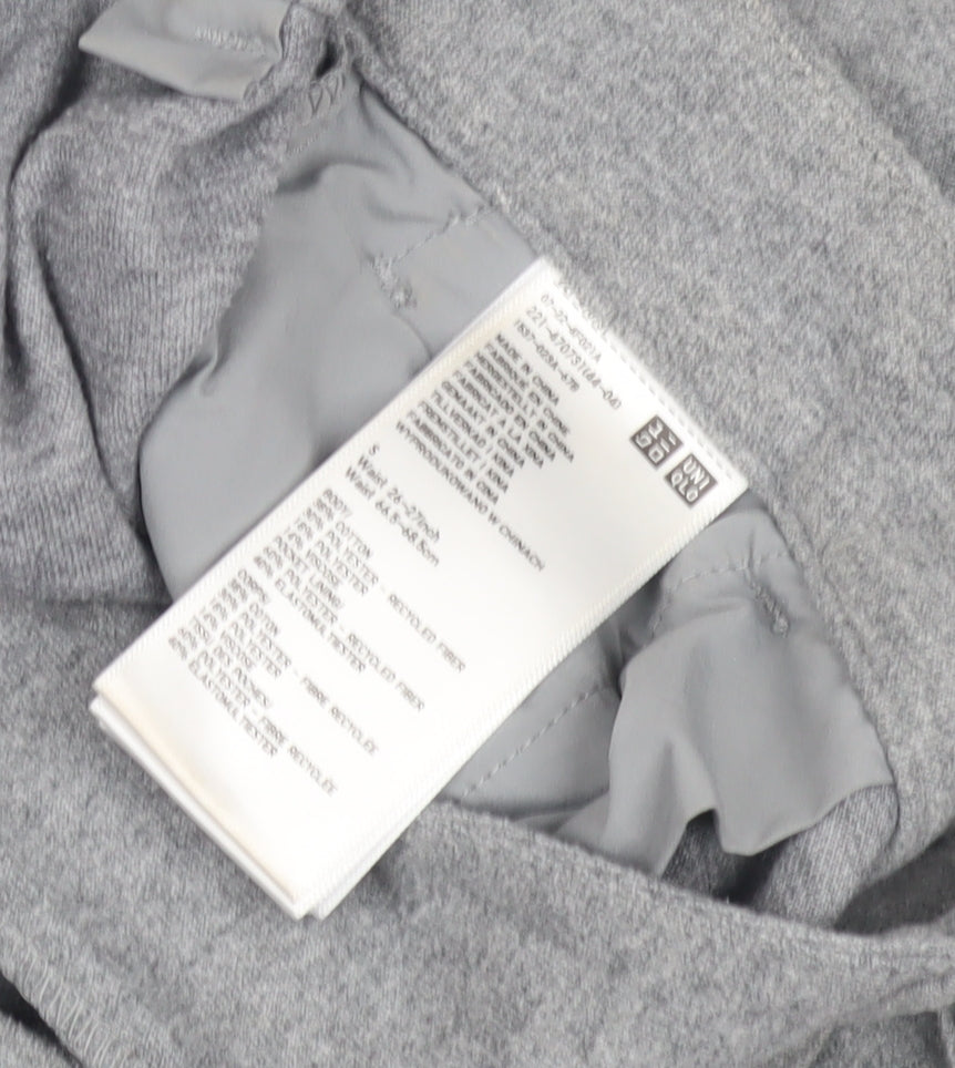 Uniqlo Women's Grey Wide-Leg Trousers S Casual