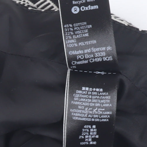 Marks and Spencer Women's Black Geometric Pencil Skirt, Size 12