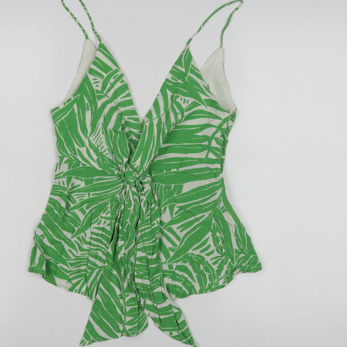 MNG Women's Green Tropical Camisole Blouse Size 8