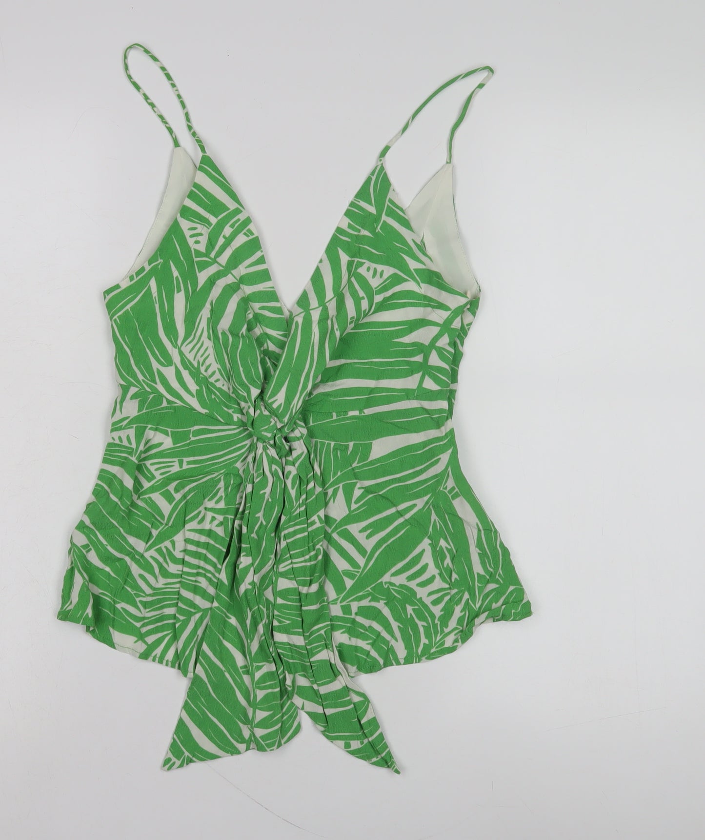 MNG Women's Green Tropical Camisole Blouse Size 8
