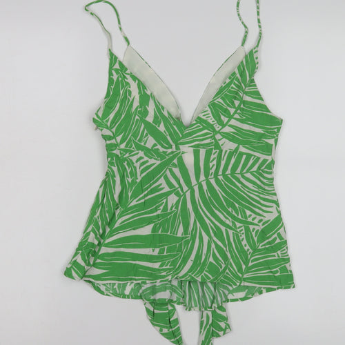 MNG Women's Green Tropical Camisole Blouse Size 8