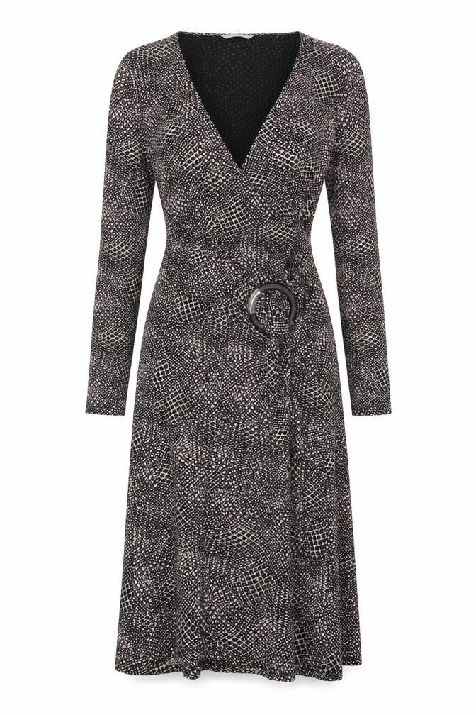 Front view of Marks & Spencer Women's Black Wrap Dress, size 10