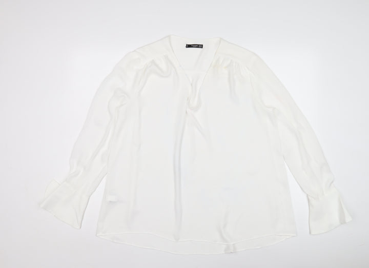 Mango Women's White Blouse Size 14 Basic Style