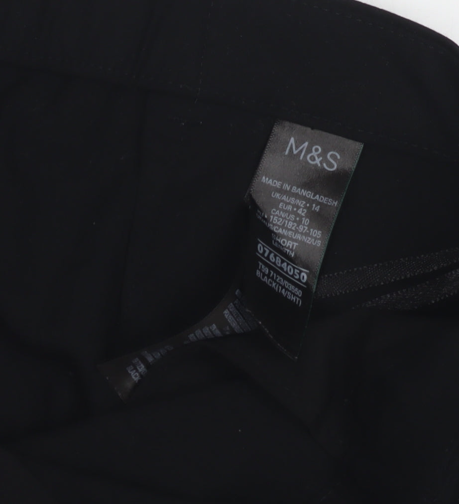 Marks and Spencer Women's Black Straight Trousers Size 14