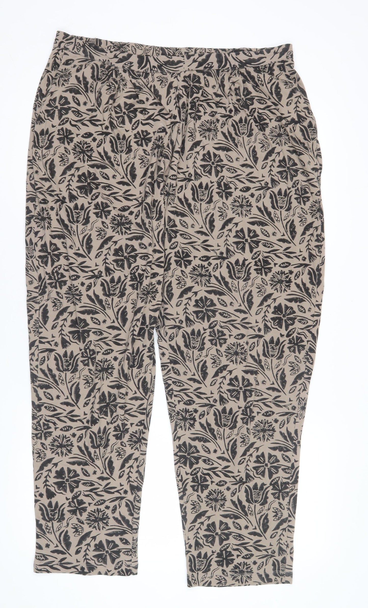 Gudrun Sjödén Women's Beige Floral Trousers XL