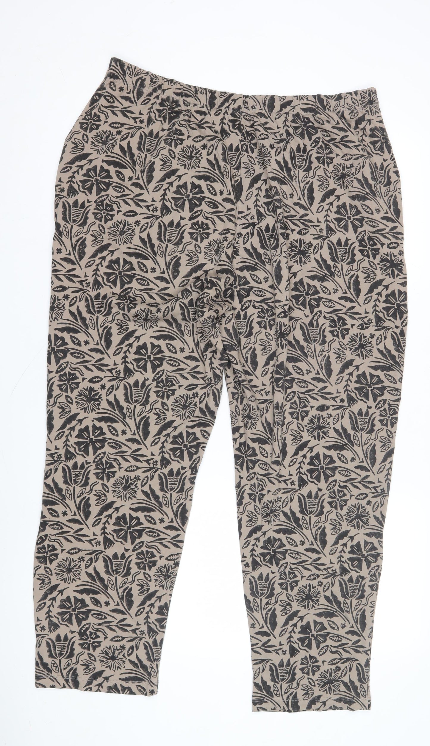 Gudrun Sjödén Women's Beige Floral Trousers XL
