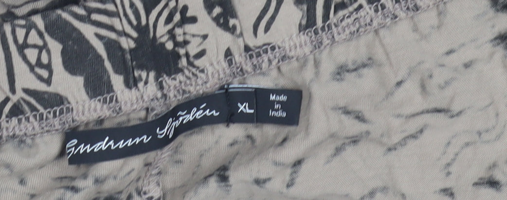 Gudrun Sjödén Women's Beige Floral Trousers XL