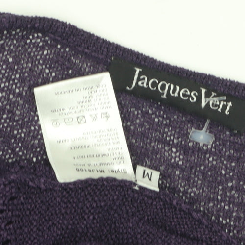 Jacques Vert Women's Purple Open Front Cardigan Size M Open Knit