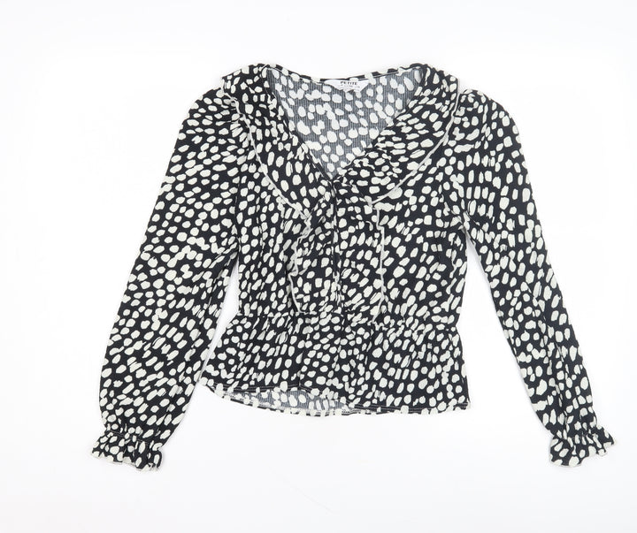 Dorothy Perkins Women's Black Ruffle Blouse Size 8