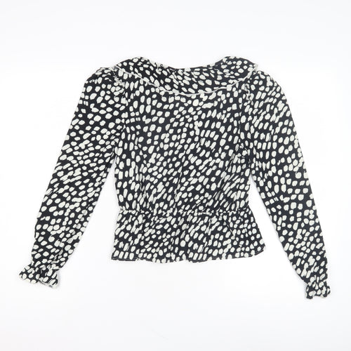 Dorothy Perkins Women's Black Ruffle Blouse Size 8