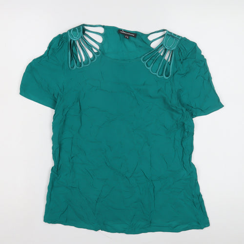 Warehouse Women's Green Short Sleeve Top UK 12