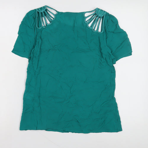 Warehouse Women's Green Short Sleeve Top UK 12
