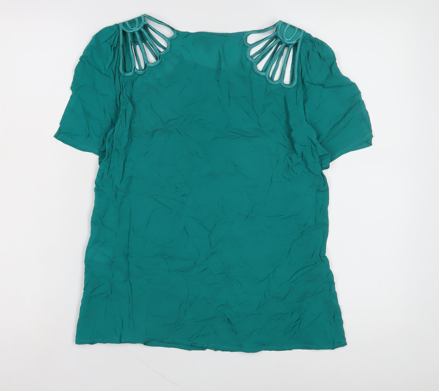 Warehouse Women's Green Short Sleeve Top UK 12