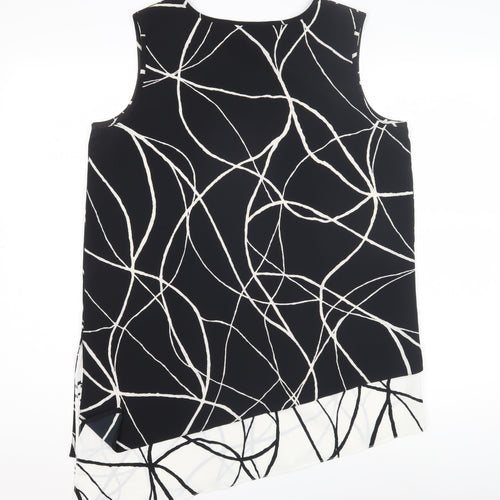 Chianti Women's Black Geometric Asymmetric Tank Top Size 12