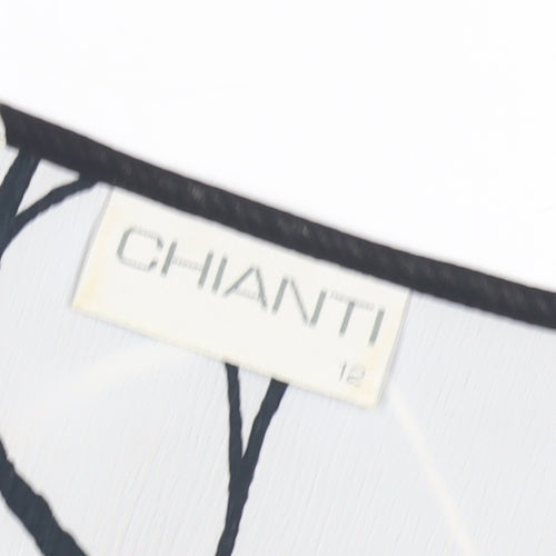 Chianti Women's Black Geometric Asymmetric Tank Top Size 12