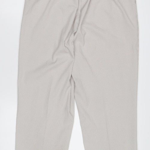 Bm Women's Grey Striped Trousers Size 14