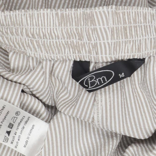 Bm Women's Grey Striped Trousers Size 14