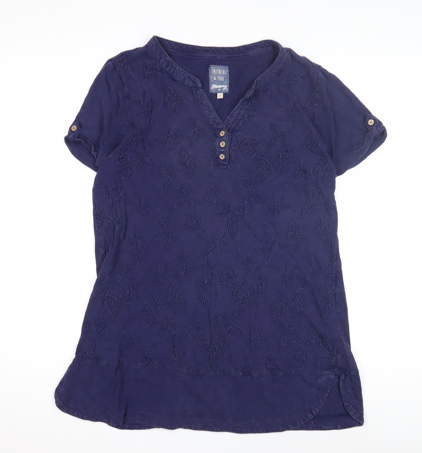Mantaray Women's Blue Blouse Size 12 with Buttons