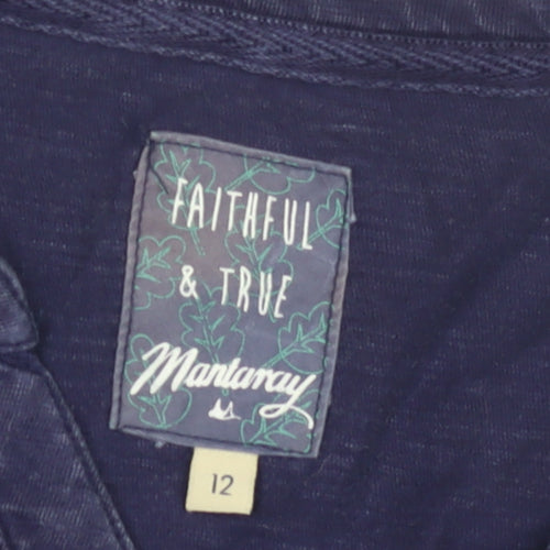 Mantaray Women's Blue Blouse Size 12 with Buttons