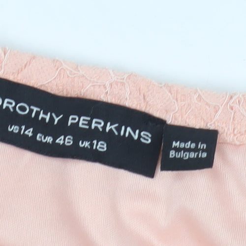 Dorothy Perkins Women's Pink Lace Off Shoulder Blouse