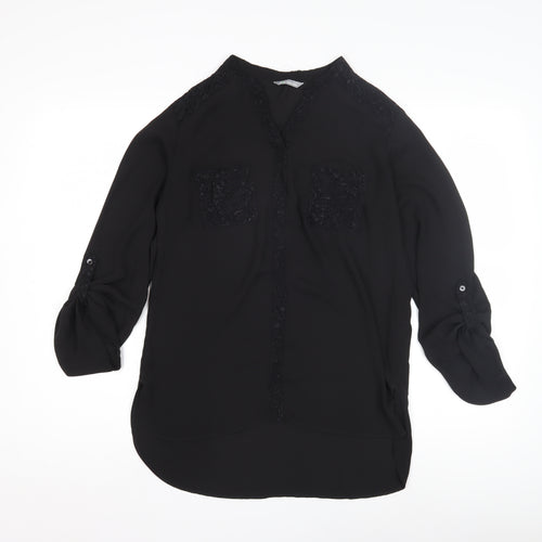 Marks and Spencer Women's Black V-Neck Blouse UK 8