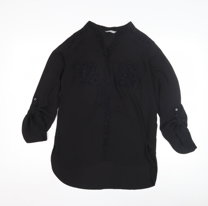 Marks and Spencer Women's Black V-Neck Blouse UK 8