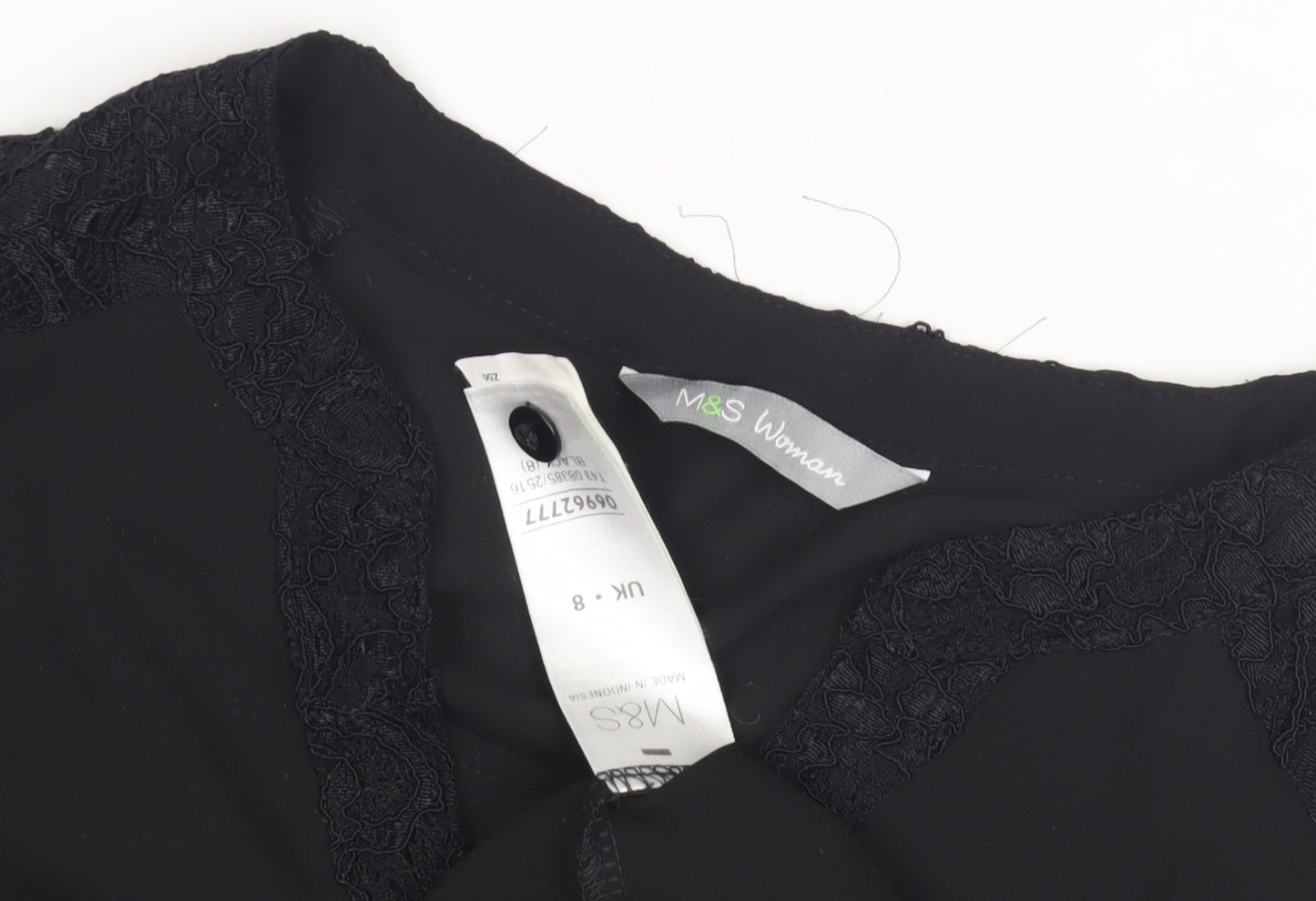 Marks and Spencer Women's Black V-Neck Blouse UK 8