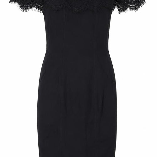 Miss Selfridge Women's Black Off Shoulder Sheath Dress Size 8