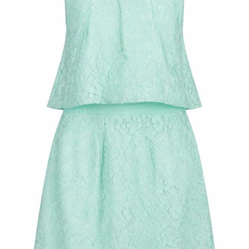 Topshop Women's Green Lace A-Line Dress