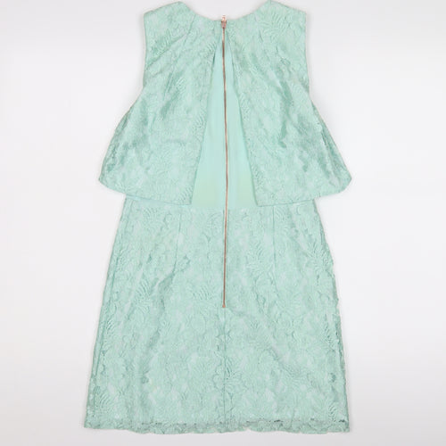 Topshop Women's Green Lace A-Line Dress