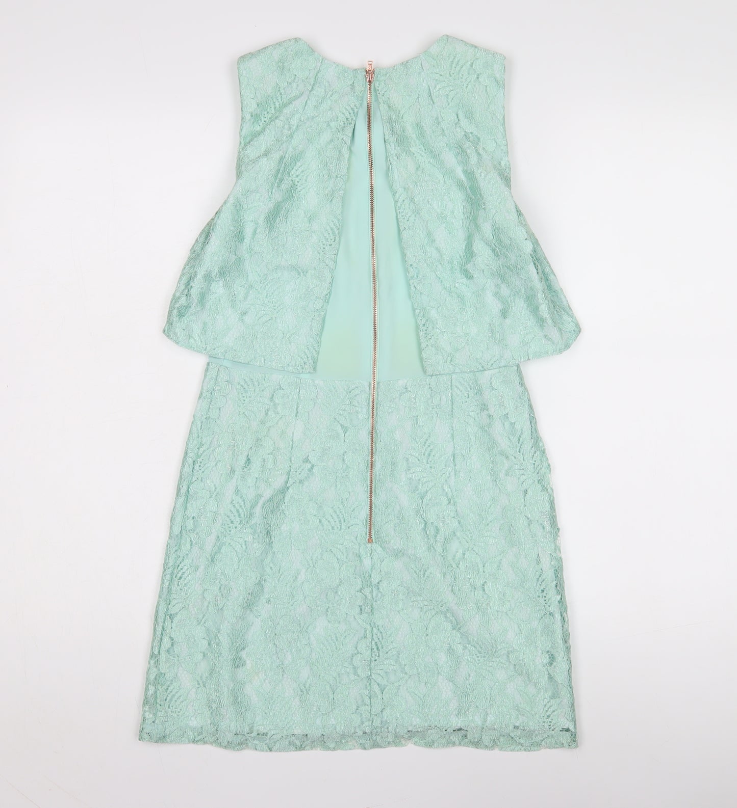 Topshop Women's Green Lace A-Line Dress