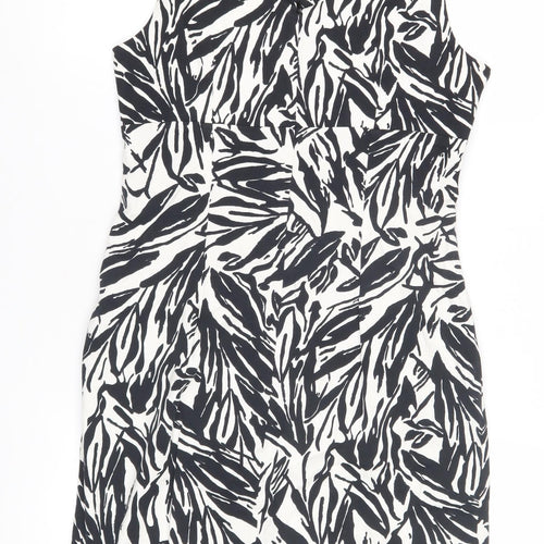 Wallis Women's Black & White Print Dress, Size 12