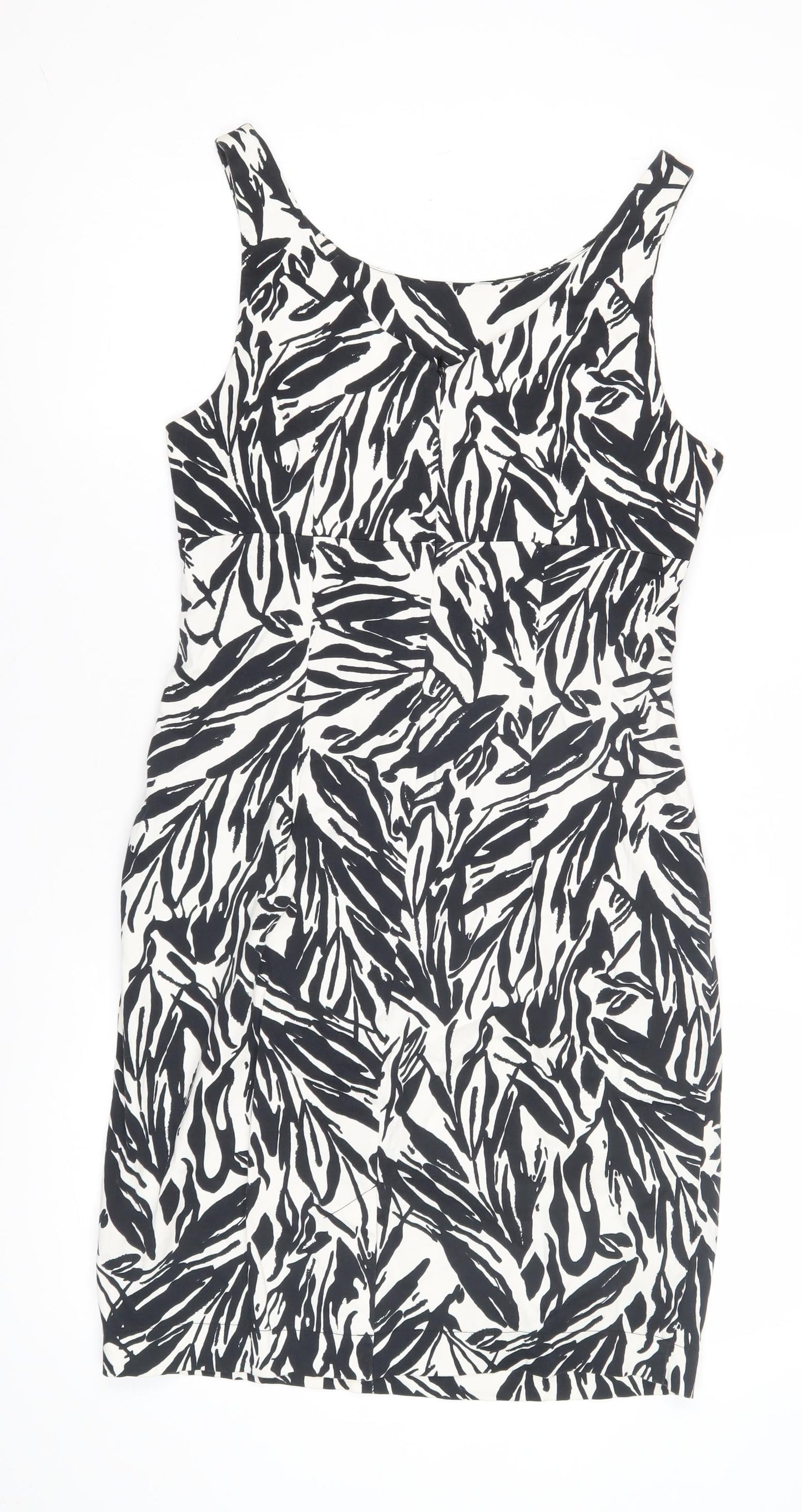 Wallis Women's Black & White Print Dress, Size 12