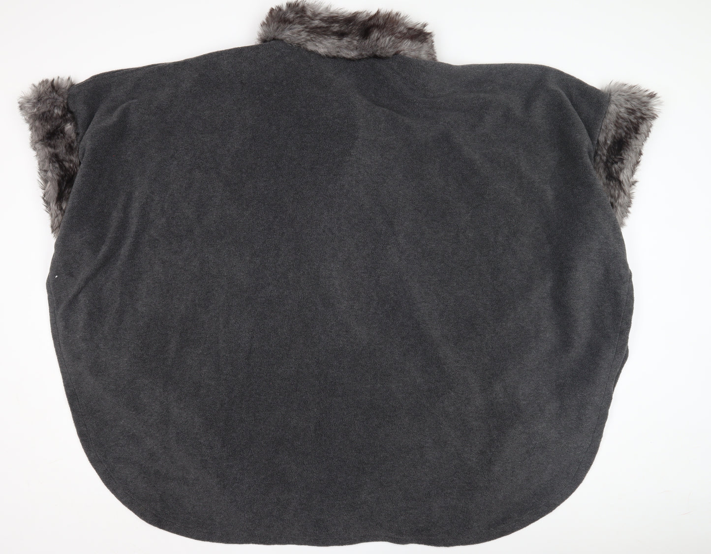 Bonmarche Women's Grey Faux Fur Trim Cape, S/M