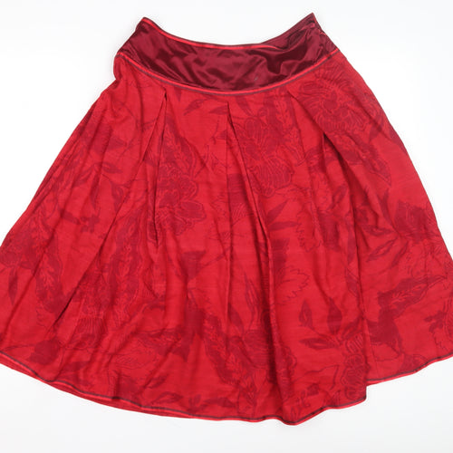 Monsoon Red Floral Women's Skirt Size 8