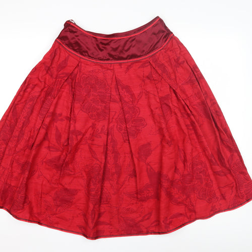 Monsoon Red Floral Women's Skirt Size 8