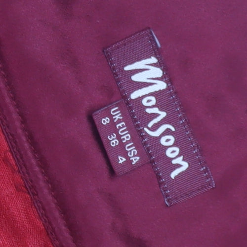 Monsoon Red Floral Women's Skirt Size 8