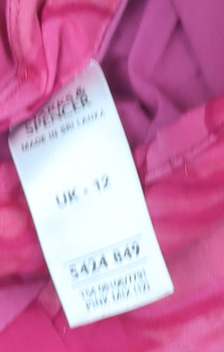 Marks and Spencer Floral Skirt, UK 12, Pink, Women's