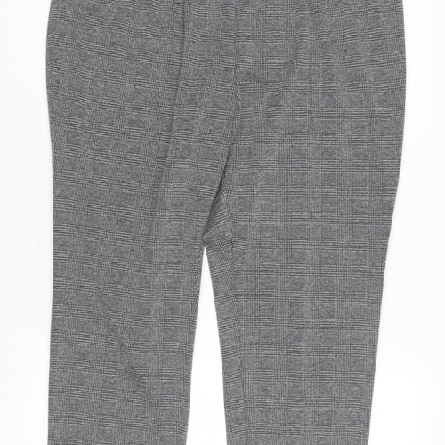 Marks & Spencer Women Grey Checked Cropped Trousers