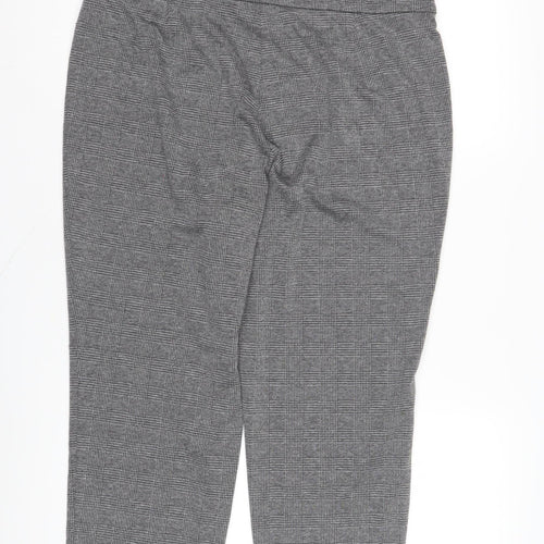 Marks & Spencer Women Grey Checked Cropped Trousers