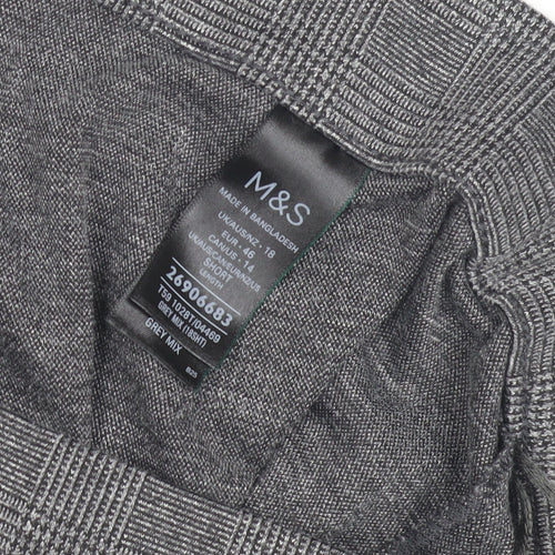 Marks & Spencer Women Grey Checked Cropped Trousers