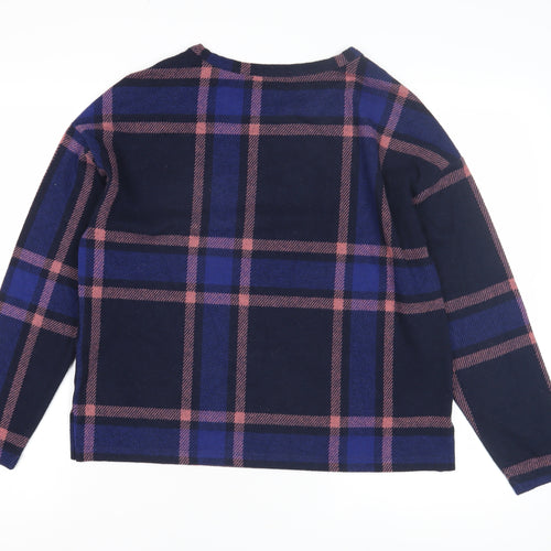 Marks and Spencer Women's Size 10 Blue Check Long Sleeve Top